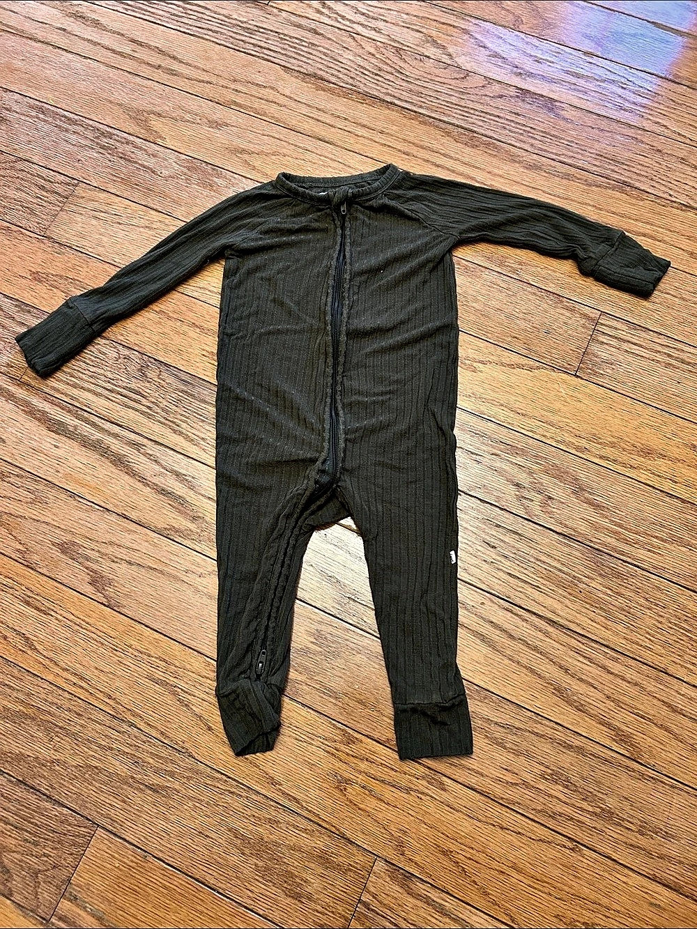 Brave Little One Small Ribbed Zip Romper Green 6-12M